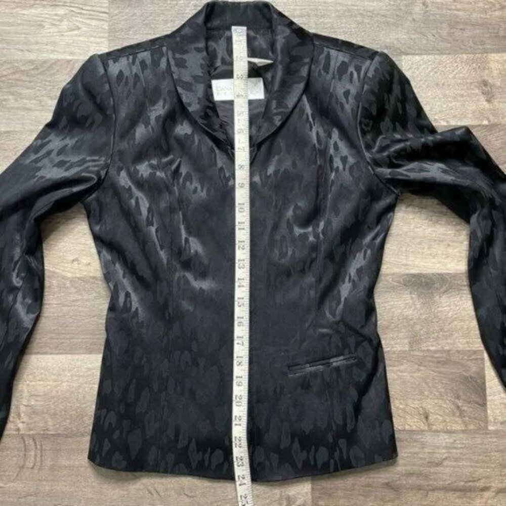 Dana Buchman Petites Black Leopard Print Blazer Size 4 - Picture 12 of 13